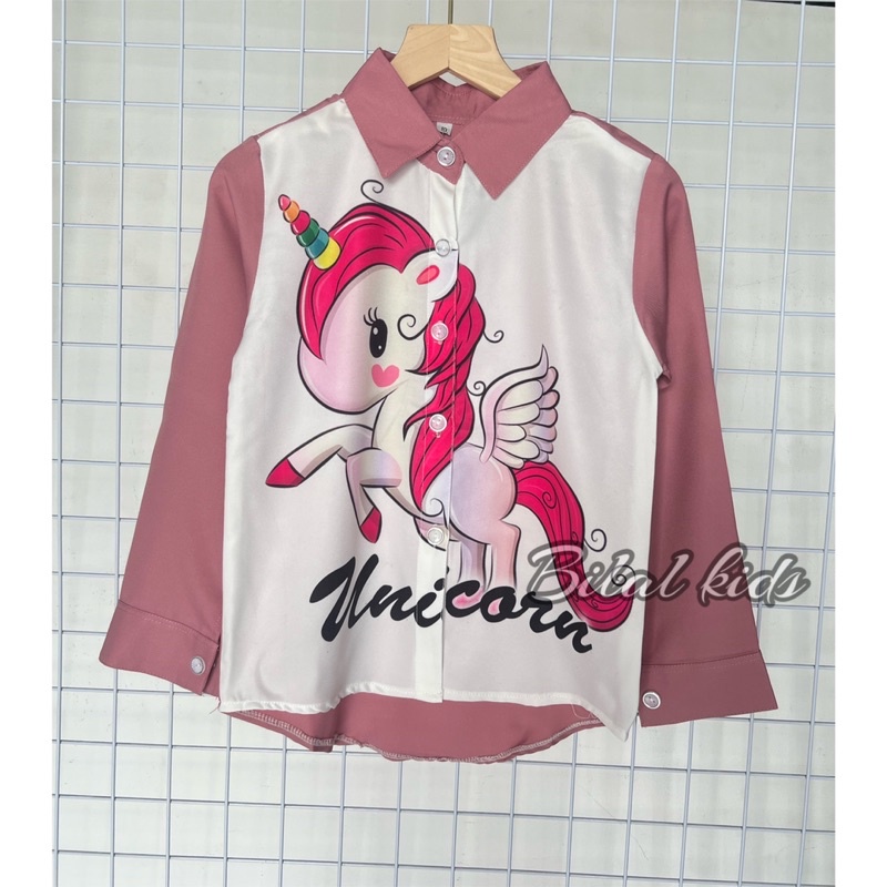 KEMEJA PRINTING ANAK CEWE LENGAN PANJANG