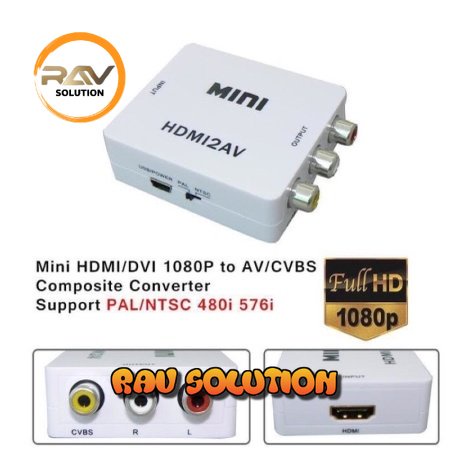 Converter HDMI To RCA AV adapter / konver HDMI to AV RCA /MINI HDMI2AV ADAPTER MINI BOX HDMI2AV  - RAV SOLUTION