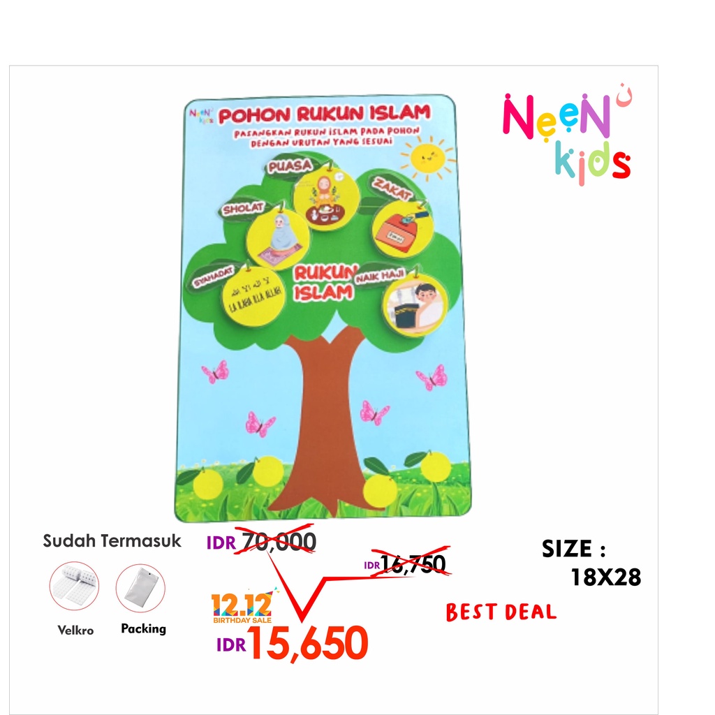 Neenkids Mainan Puzzle Edukasi Anak Paud Worksheet Busy Page Mainan Belajar Mengenal Rukun Islam