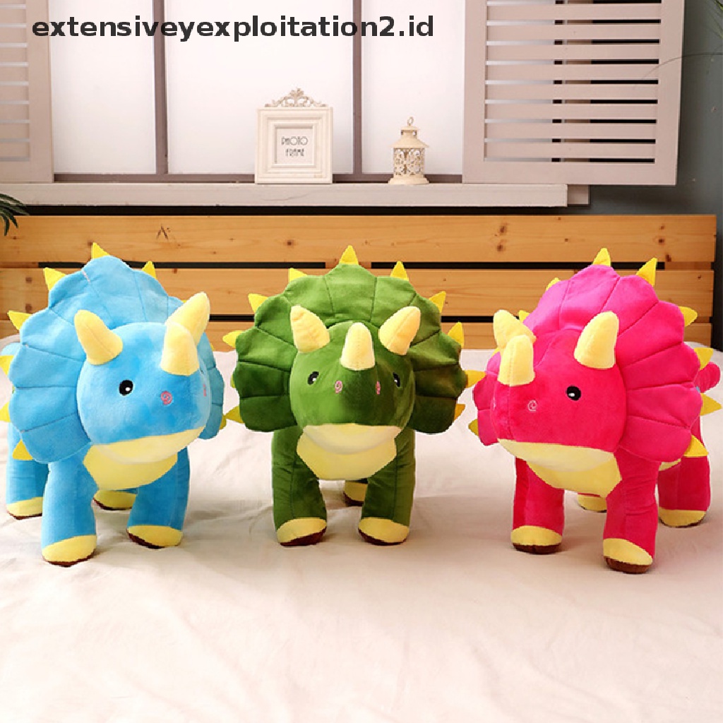 Mainan Boneka Dinosaurus Triceratops Bahan Plush Ukuran 40cm Untuk Hadiah