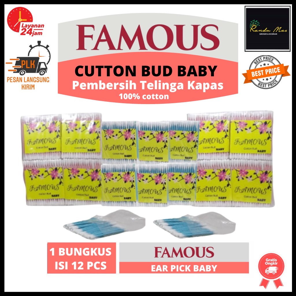 Cutton Bud Baby Katenbat Bayi Pembersih Telinga Korek Kuping Kapas Best Quality