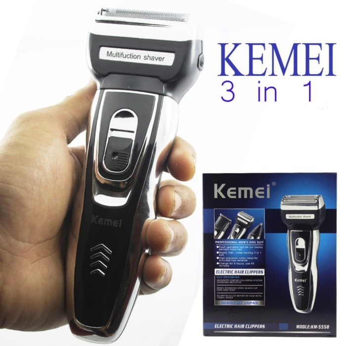 Kemei KM-6558 Hair Clipper Shaver Trimmer 3in1 Cukur Rambut Kemei 6558