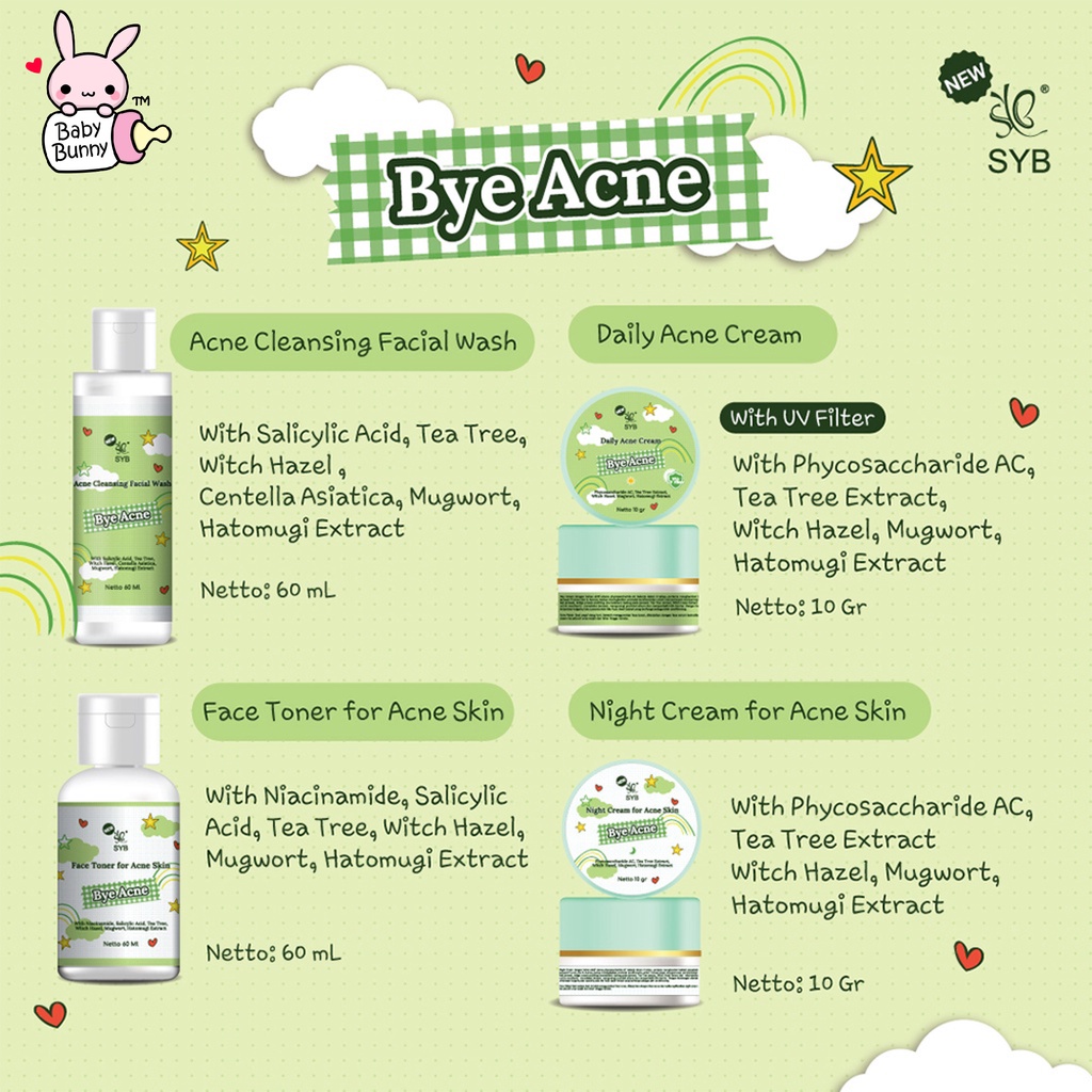 ❤ BELIA ❤ SYB Paket Skincare 4in1 | Paket lengkap Brightening &amp; Skin Moisturizing | Paket lengkap bye acne | BPOM