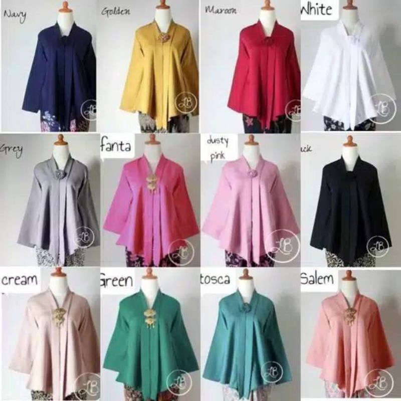 ATASAN SAJA KEBAYA FLOY BALOTELI LENGAN 4/3 LD 110 UKURAN JUMBO KEBAYA POLOS BAJU KEBAYA WANITA MUSL