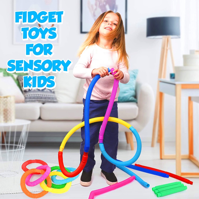 1pc Mainan Tabung Coil Plastik Bulat Lipat Magic Kreatif Multi Warna Untuk Edukasi Dini Anak