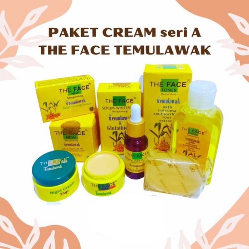 PAKET THE FACE TEMULAWAK BPOM (SABUN BATANG, CREAM,TONER,SERUM)