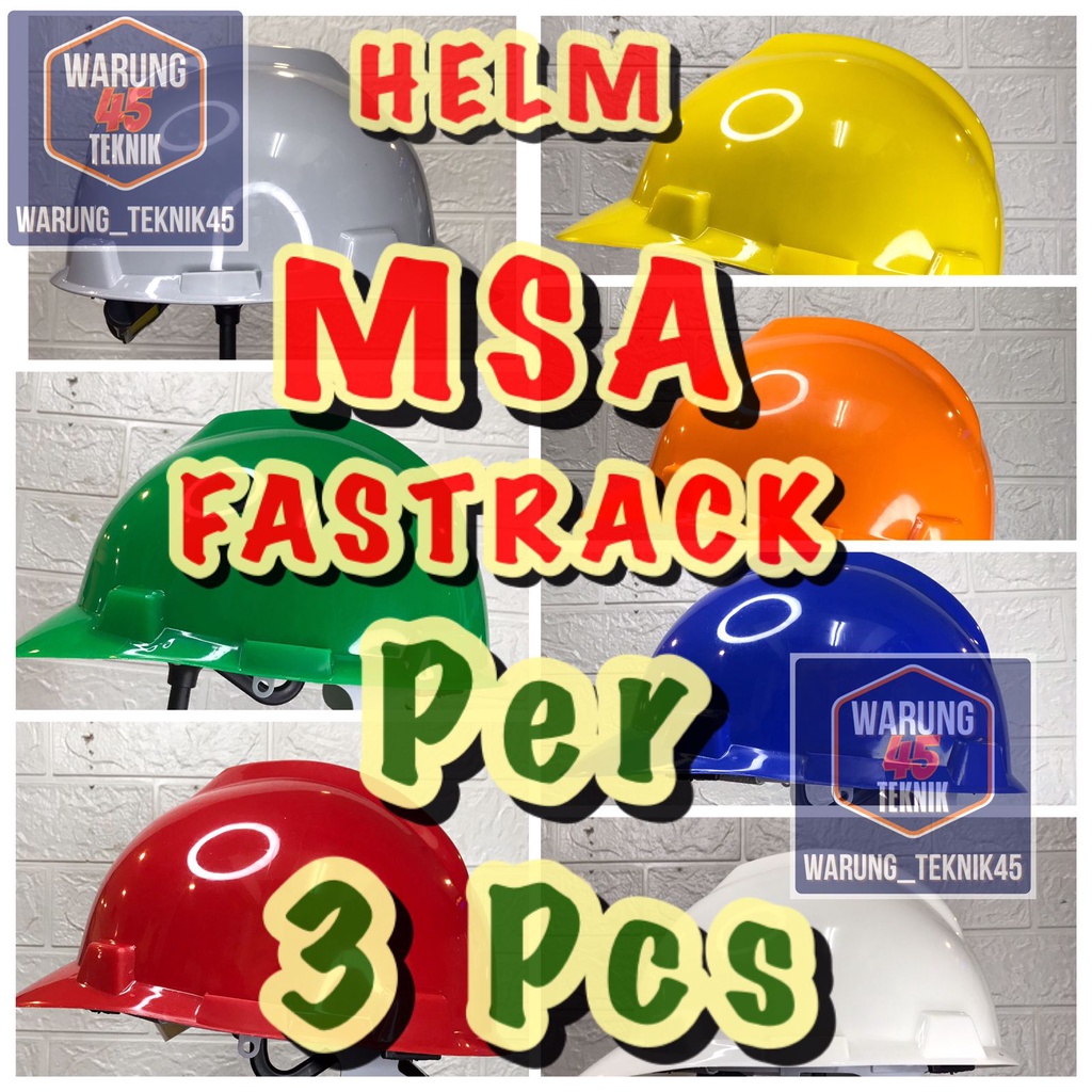 HELM PROYEK SAFETY V GUARD MERK MSA SNI LOKAL SUSPENSI FASTRACK/3PCS