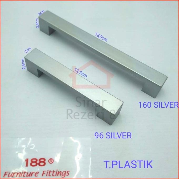 

Tarikan Plastik 160 SILVER / Laci Pintu Lemari Minimalis Handle Gagang stock ready