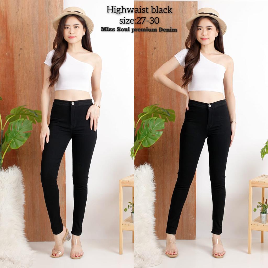 HOPYLOVY -  HW Jeans / Celana Highwaist Jeans High Waist PNY