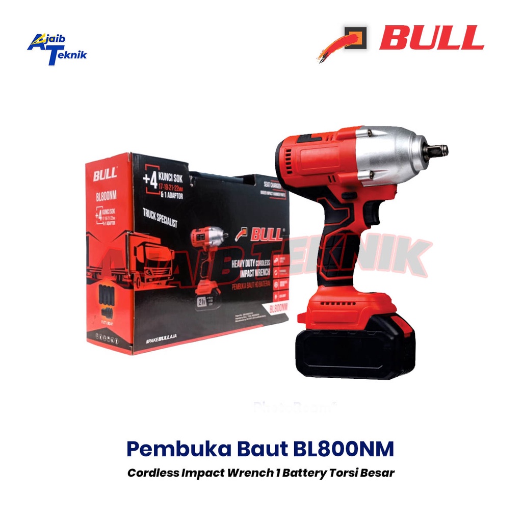 BULL BL800NM Impact Wrench - Pembuka Baut Torsi Tinggi