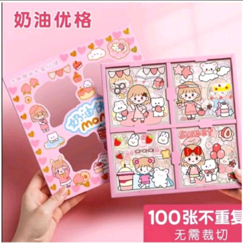 

READY 100 LEMBAR SETIKER BOX LUCU MOTIF KARTUN KOREA ANTI AIR