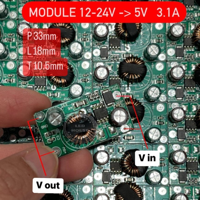 Step Down Regulator Penurun Tegangan Output 5V 2.4A Input 12V sd 24V