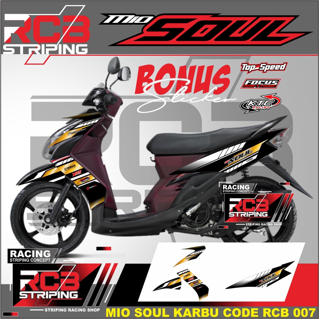 striping,mio soul,striping mio soul, stiker mio soul, striping mio, stiker motor mio soul RCB 007