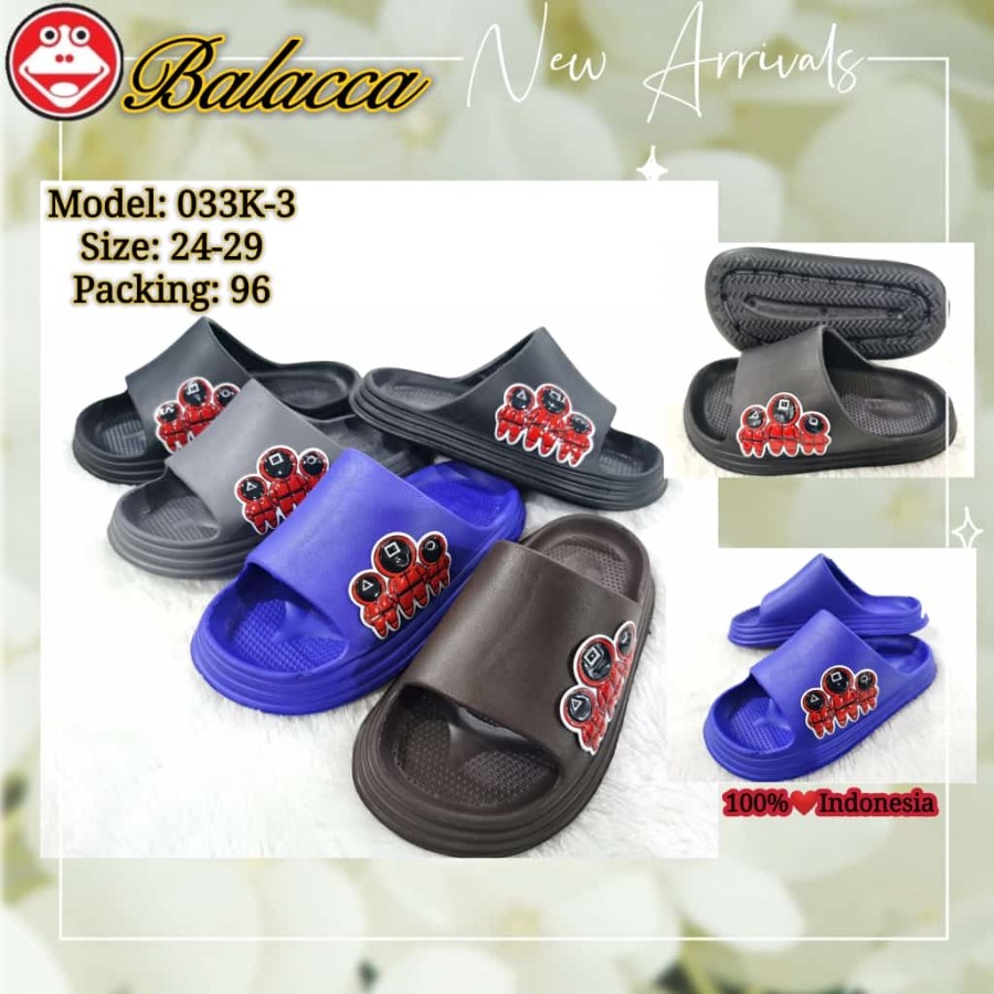 Sandal Selop Anak Laki Laki Motif Gambar Karakter Squid Game Balacca 033 K 24 25 26 27 28 29