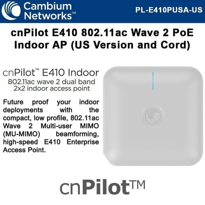 Cambium cnPilot E410 Network Wall Ceiling Indoor Access Point N