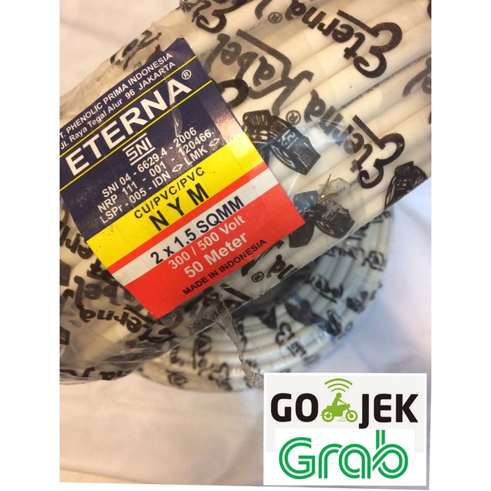 Kabel Eterna Nym 2X1,5 / Kabel Engkel / Kabel Nym / Eterna 2 X 1,5