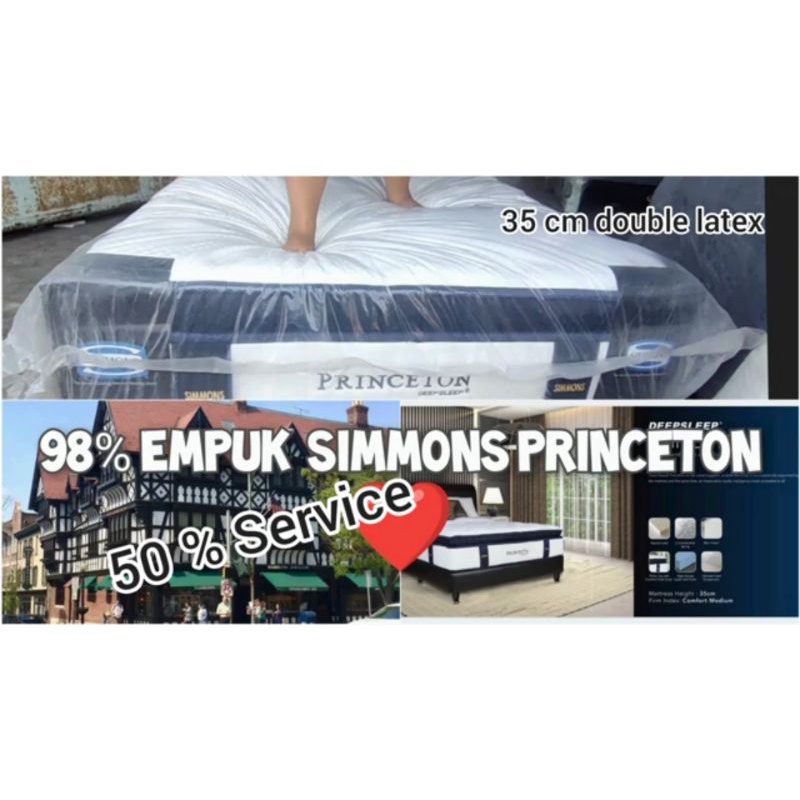 Simmons Princeton kasur spring bed premium deep sleep latex block foam