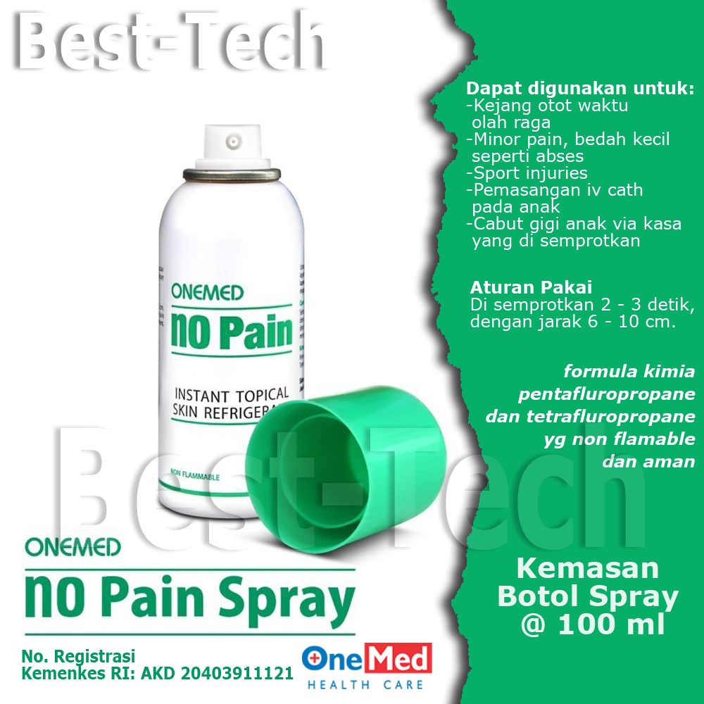 Semprotan Pereda Nyeri Otot Kram No Pain Spray Skin Refrigerant 100ml