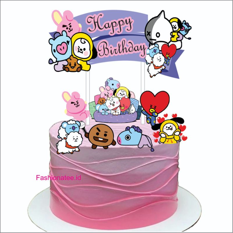 cake topper karakter bts bt21 kartun hiasan kue medan