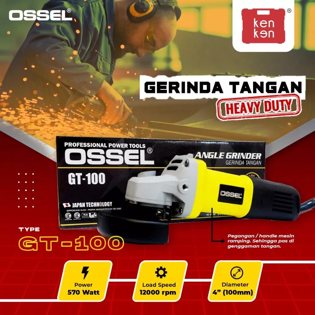 Gerinda GT 100 Ossel Mesin Gerinda Tangan GT100 Ossel Gurinda GT-100