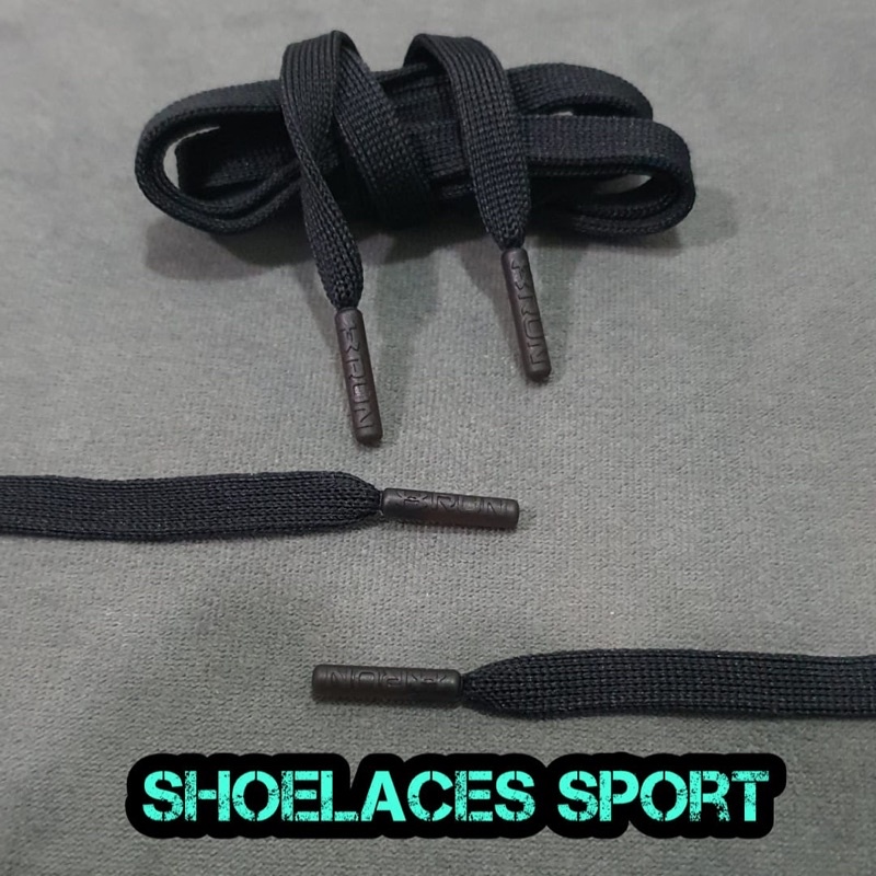 Tali sepatu sport model flat/Tali sepatu hitam panjang 120cm