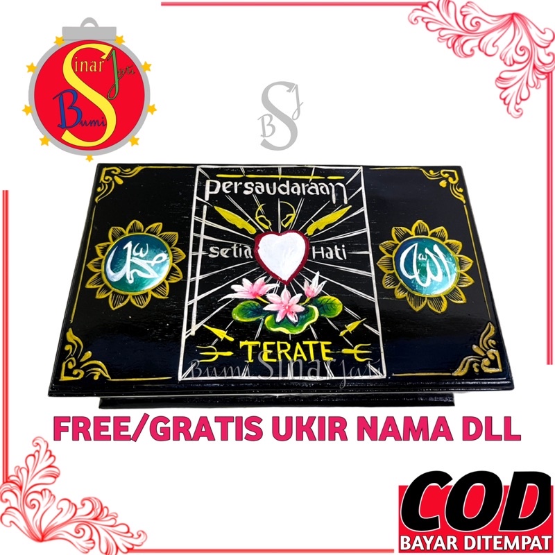 (COD) PROMO Kotak Mori PSHT Kayu Jati - Tempat Mori Psht Terate - Wadah Sabuk - Tempat Mori PSHT Uki