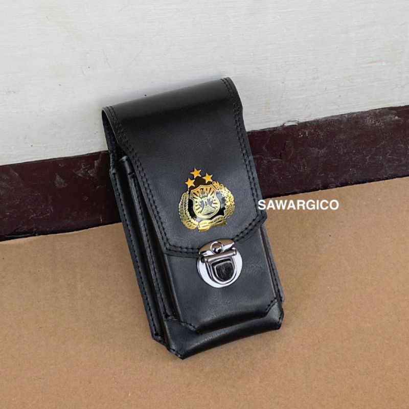 Dompet hp pinggang polri kulit asli