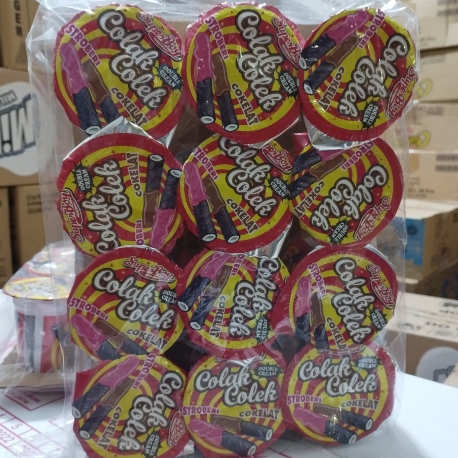 

super boy-colak colek wafer rolls double cream(cup)