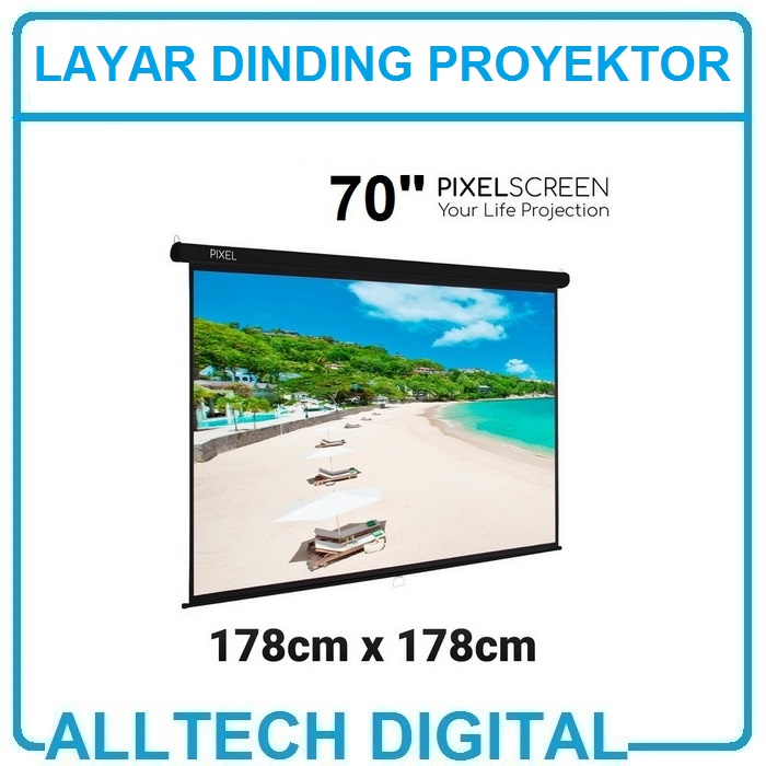Pixel Layar Wallscreen Proyektor 70 Inch Projector Screen