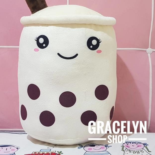 Boneka bantal boba milk tea brown sugar JUMBO - Brown Sugar