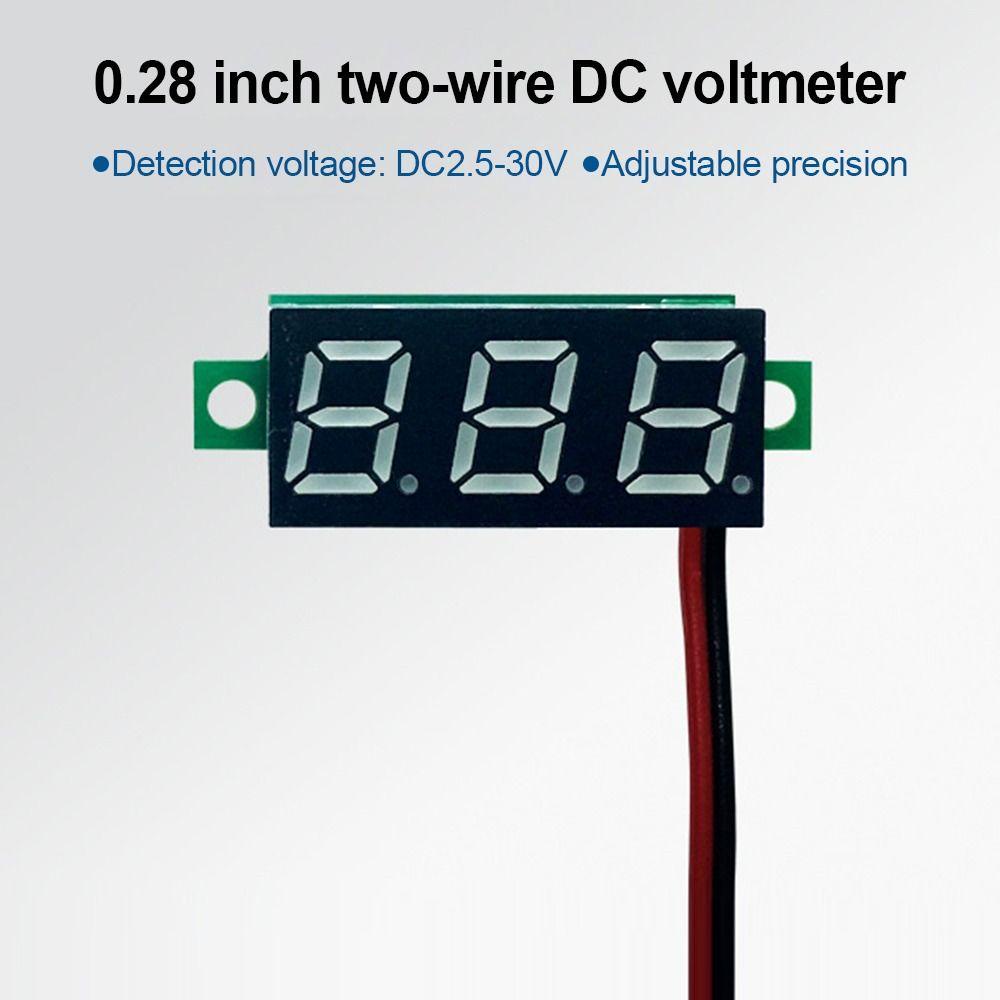 Solighter 3PCS Voltmeter Digital DC Profesional LED 2.5-30V/0-100V Tester Tegangan