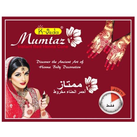 * NCC * K-Veda Mumtaz Henna Cone Instant Black Brown Red K Veda Halal Dekorasi Badan dan Tangan