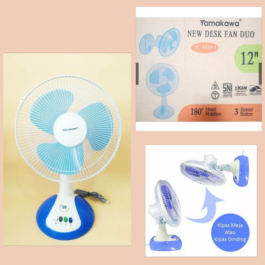 Kipas Angin Meja 12 Inch Duo/Desk Fan 12&quot; 2 IN 1 Wall&amp;Desk Fan DF-112D TOP***