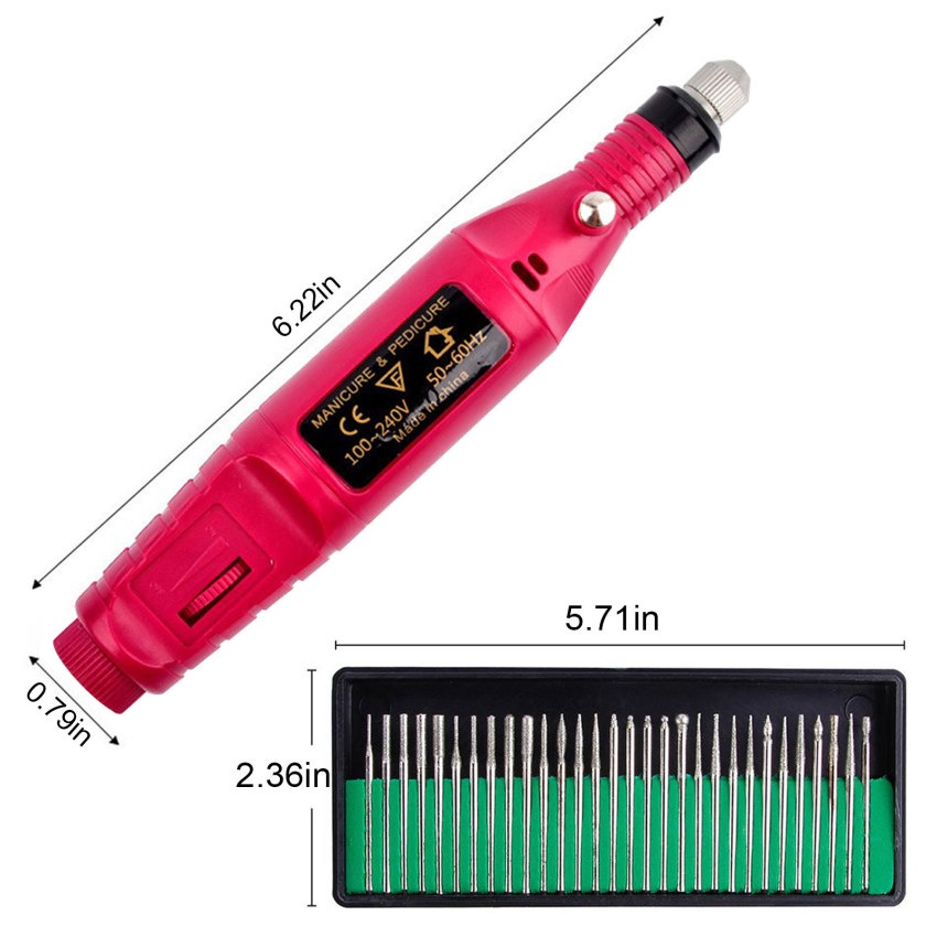 Electric Nail Drill Grinding Manicure Machine Mesin Kikir Amplas Kuku Listrik Nail Art Pen Pedicure