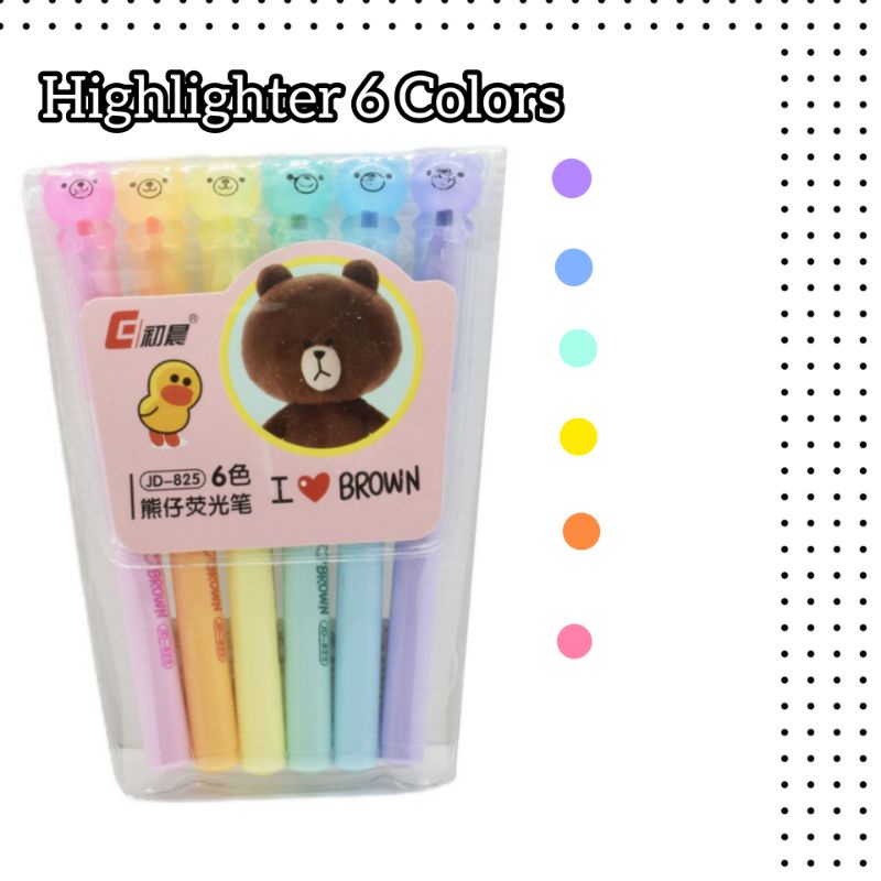 

✨Oemah Berkah ✨ Stabilo / Highlighter 6 warna pastel, warna cerah cerah good quality