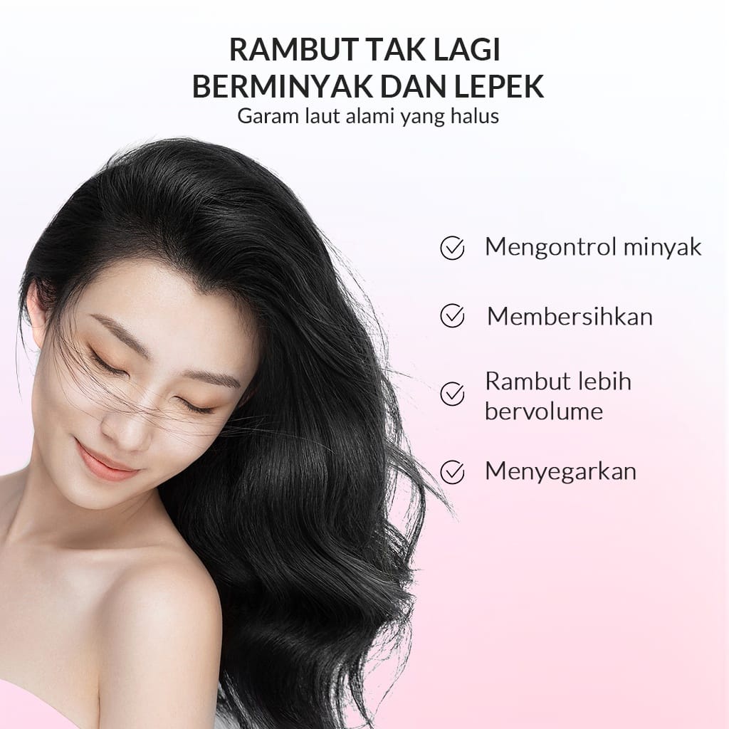 BIOAQUA Sea Salt Shampoo 280g Hair Care Rambut Menyegarkan dan Mengontrol Minyak