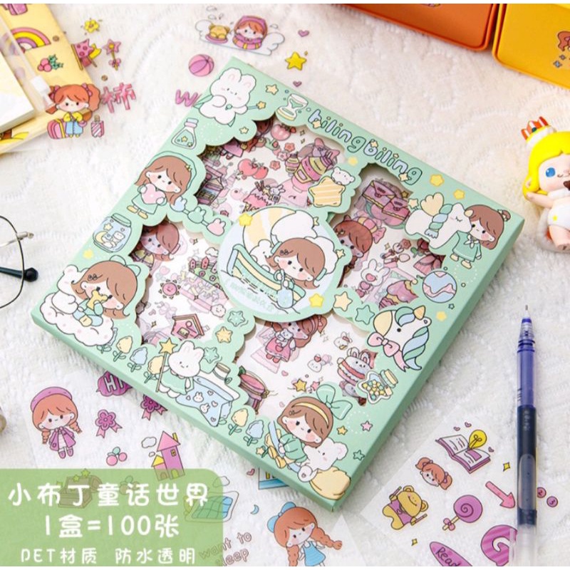 

Sticker BOX 100PCS 2D Korea Lucu