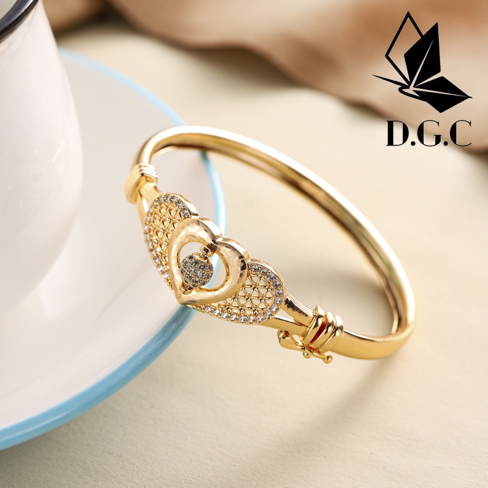 ⭐D.G.C✨Gelang Tangan Wanita Titanium Anti Karat Mewah Rose Gold Aksesoris Fashion Perhiasan Dewasa D544