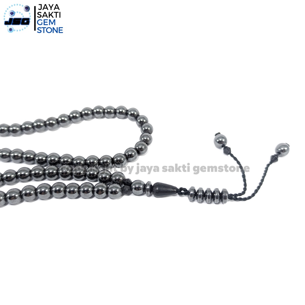 Tasbih Natural Blustin Hematite 99 Butir Original Aksesoris Oleh Oleh Haji dan Umroh