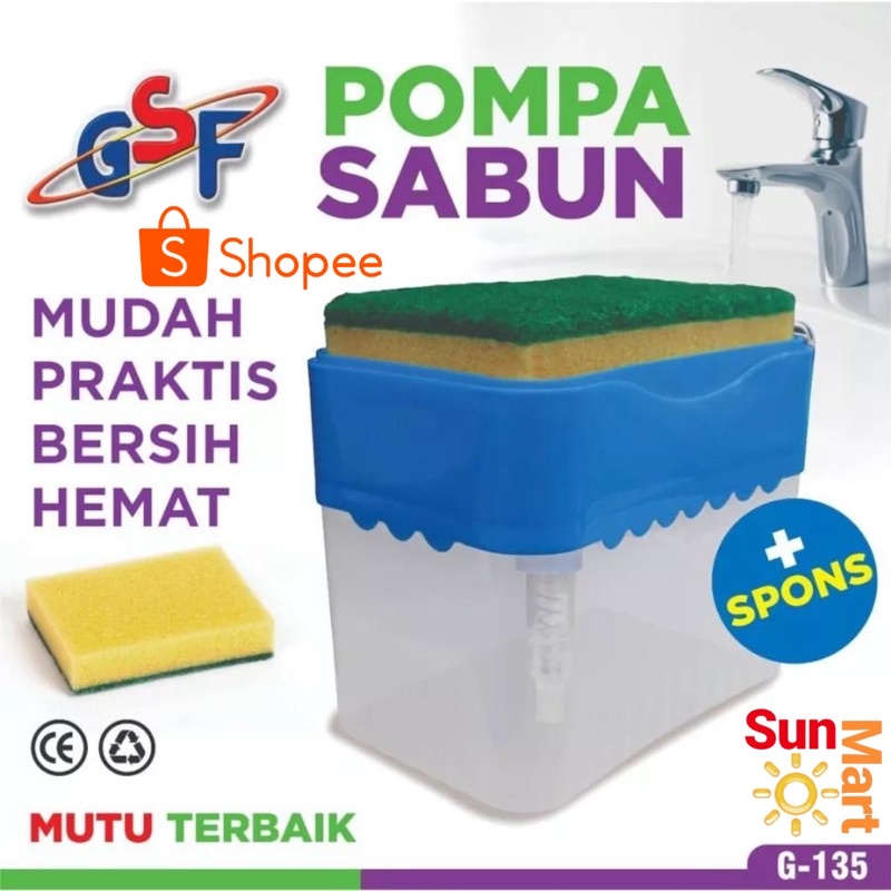 Dispenser Sabun Cuci Piring Free Spons Soap Pump GSF 135 Pompa Sabun Cuci Piring