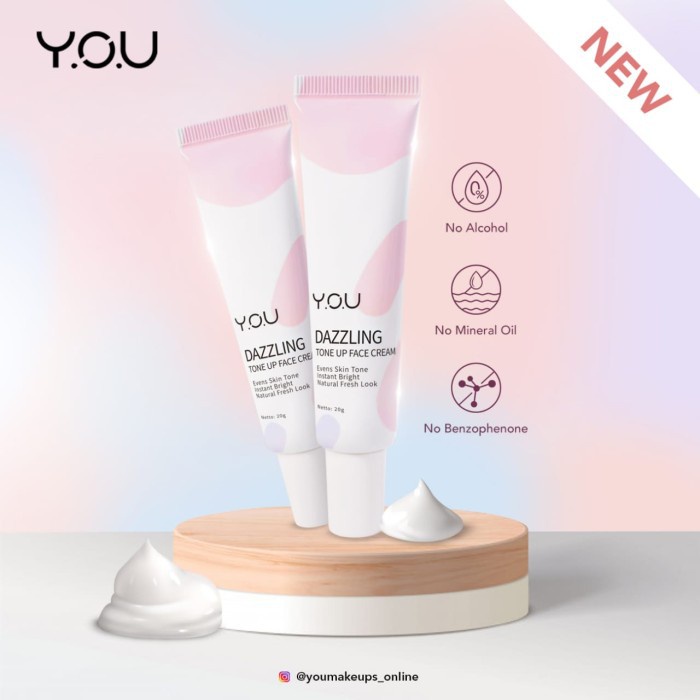 (READY &amp; ORI) Y.O.U YOU Dazzling Tone Up Face Cream 20GR Mencerahkan Kulit BPOM ORIGINAL