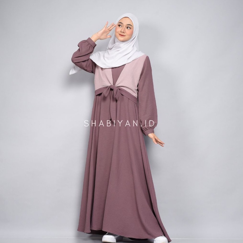 Jual Shabiyan 452 Gamis Crinkle Airflow Premium Ghania Shopee Indonesia