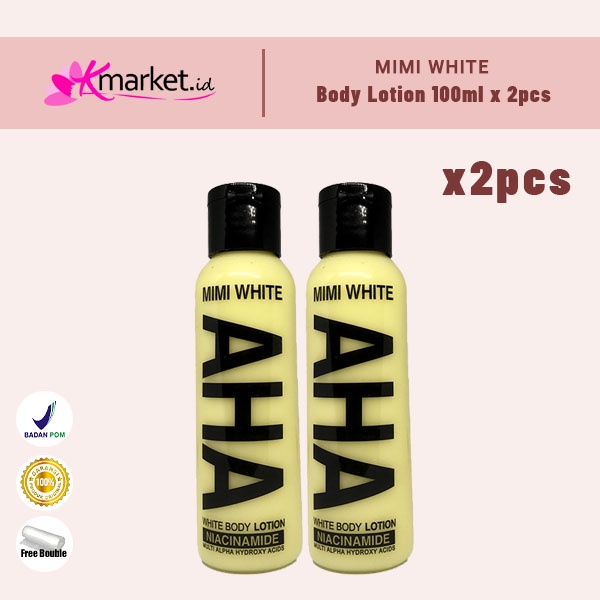 MIMI WHITE AHA Niacinamide Body Lotion 100 ML x 2pcs BPOM