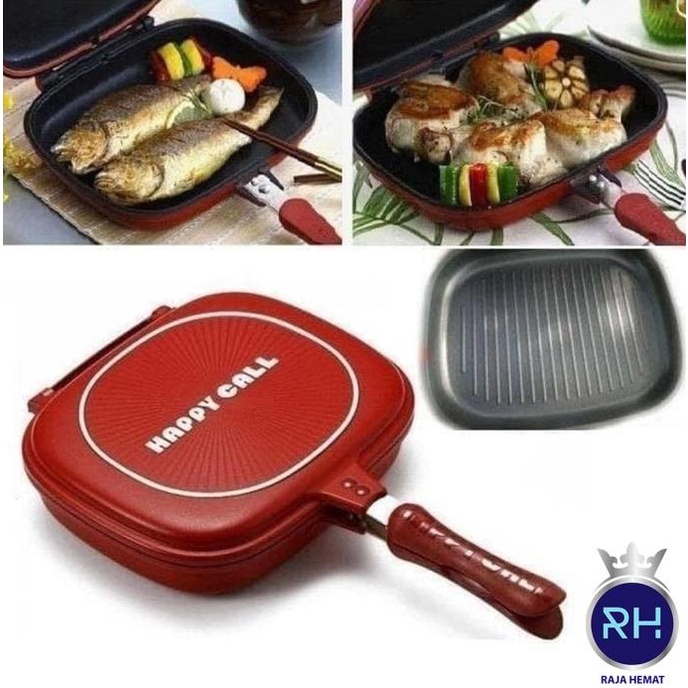 HAPPY CALL PANCI TEFLON Double Pan JUMBO 32CM ORIGINAL Panggang Grill
