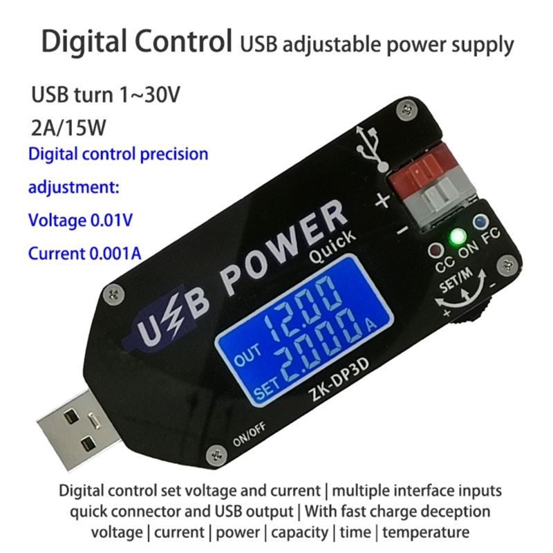 Btsg USB Adjustable Power Supply Module Tegangan Konstan Arus Konstan QC2.0 3.0