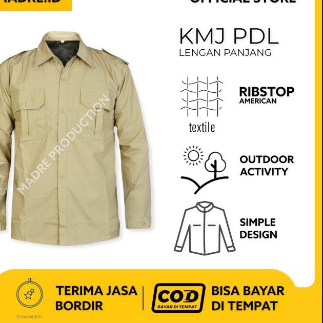 Kemeja Lapangan Pdl Panjang - Abu-abu, S