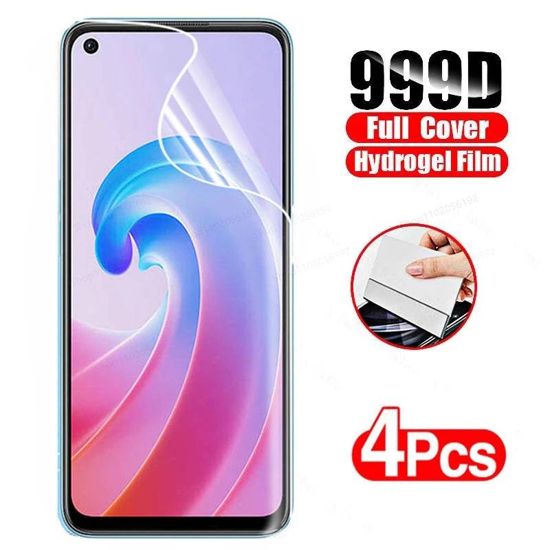 4pcs Film Pelindung Layar Hydrogel HD Untuk Oppo A5 A9 A91 A31 A12 A92 A52 A72 A93 A33 A15 A15s A16 A73 A54 A95 A964G A94G