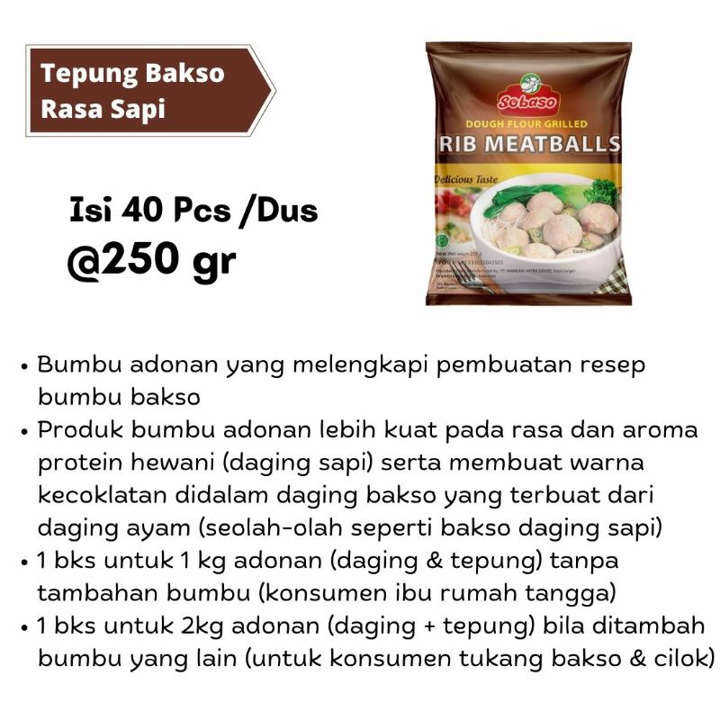 Tepung Adonan Bakso Rasa Iga Bakar SOBASO 250g