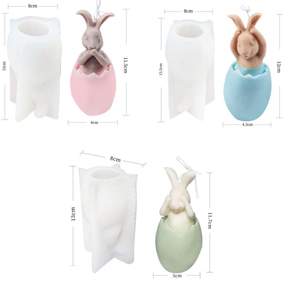 Solighter Eggshell Bunny Candle Cetakan Alat Clay Pesta Gereja Handmade Silicone Mold