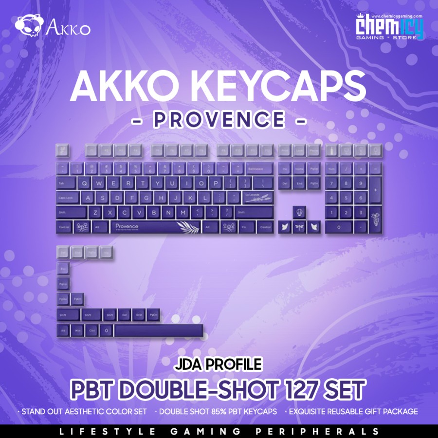 Akko Provence PBT Dye-sub Keycaps 127 set JDA Profile